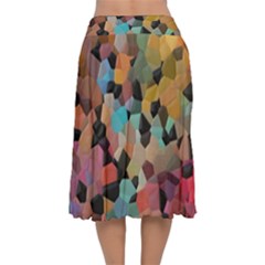 Velvet Flared Midi Skirt 