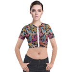 Mosaic pieces                                                    Short Sleeve Cropped Jacket