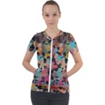 Mosaic pieces                                                   Short Sleeve Zip Up Jacket