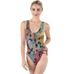 Mosaic pieces                                                  High Leg Strappy Swimsuit