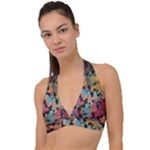 Mosaic pieces                                                 Halter Plunge Bikini Top