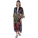 Mosaic pieces                                               Maxi Satin Kimono