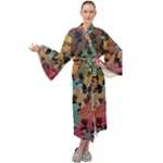 Mosaic pieces                                                 Maxi Tie Front Velour Kimono