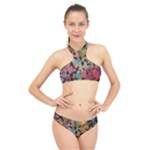 Mosaic pieces                                                    High Neck Bikini Set