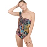 Mosaic pieces                                                    Frilly One Shoulder Swimsuit