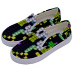 Drawn squares                                                    Kids  Canvas Slip Ons