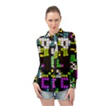 Drawn squares                                                   Long Sleeve Chiffon Shirt