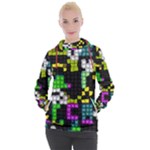 Drawn squares                                                   Women s Hooded Pullover