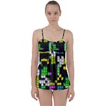 Drawn squares                                                    Babydoll Tankini Set