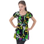 Drawn squares                                                    Puff Sleeve Tunic Top