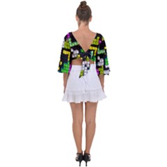 Tie Back Butterfly Sleeve Chiffon Top 