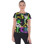 Drawn squares                                                    Short Sleeve Sports Top