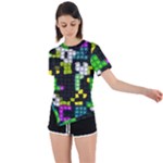 Drawn squares                                                      Asymmetrical Short Sleeve Sports Tee