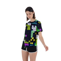 Asymmetrical Short Sleeve Sports T-Shirt 