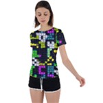 Drawn squares                                                     Back Circle Cutout Sports Tee