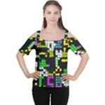 Drawn squares                                                     Women s Cutout Shoulder Tee