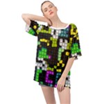 Drawn squares                                                   Oversized Chiffon Top