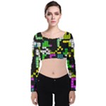 Drawn squares                                                    Velvet Long Sleeve Crop Top