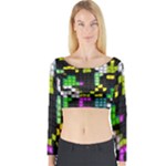 Drawn squares                                                     Long Sleeve Crop Top