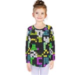 Drawn squares                                                      Kids  Long Sleeve Tee