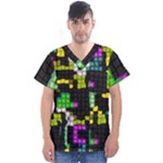 Drawn squares                                                      Men s V-Neck Scrub Top