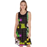 Drawn squares                                                        Knee Length Skater Dress With Pockets