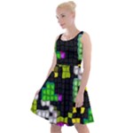 Drawn squares                                                       Knee Length Skater Dress