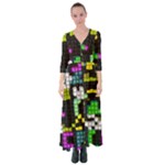 Drawn squares                                                        Button Up Maxi Dress