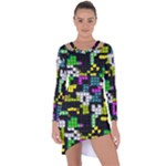 Drawn squares                                                       Asymmetric Cut-Out Shift Dress