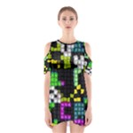 Drawn squares                                                     Women s Cutout Shoulder Dress