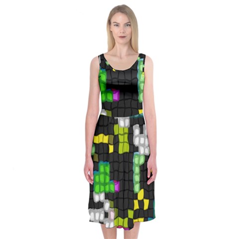 Drawn squares                                                    Midi Sleeveless Dress from ArtsNow.com