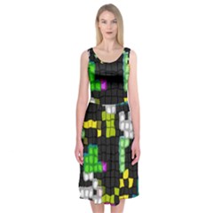 Drawn squares                                                    Midi Sleeveless Dress from ArtsNow.com