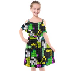 Kids  Cut Out Shoulders Chiffon Dress 