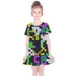 Drawn squares                                                    Kids  Simple Cotton Dress