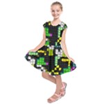 Drawn squares                                                         Kids  Short Sleeve Dress