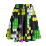 Drawn squares                                                       High Waist Skirt