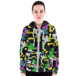 Drawn squares                                                     Women s Zipper Hoodie