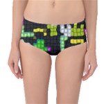 Drawn squares                                                     Mid-Waist Bikini Bottoms