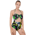 Drawn squares                                                    Scallop Top Cut Out Swimsuit