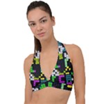 Drawn squares                                                  Halter Plunge Bikini Top