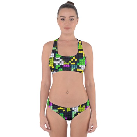 Drawn squares                                                    Cross Back Hipster Bikini Set from ArtsNow.com