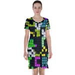 Drawn squares                                                     Short Sleeve Nightdress