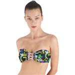 Drawn squares                                                Twist Bandeau Bikini Top