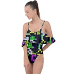 Drawn squares                                                     Drape Piece Swimsuit