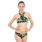 Drawn squares                                                     High Neck Bikini Set