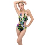 Drawn squares                                                     Plunging Cut Out Swimsuit