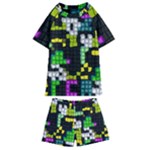 Drawn squares                                                   Kids  Swim Tee and Shorts Set