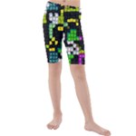 Drawn squares                                                   Kids  Mid Length Swim Shorts