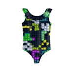 Drawn squares                                                    Kids  Frill Swimsuit