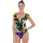 Drawn squares                                                     Short Sleeve Leotard